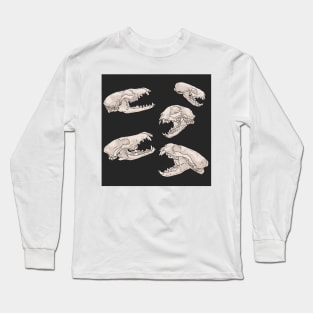 North American Predator Skulls Black Long Sleeve T-Shirt